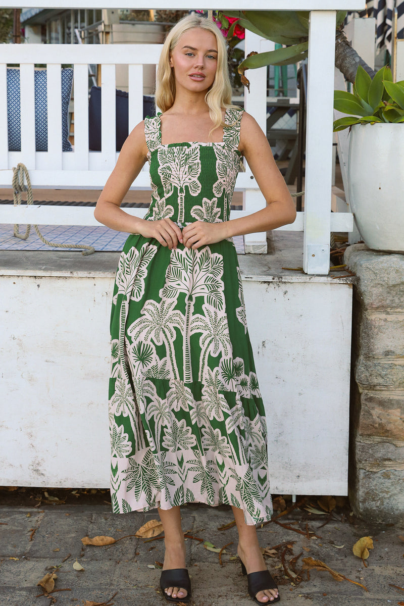 Alianna Gianna-Green Midi Dress