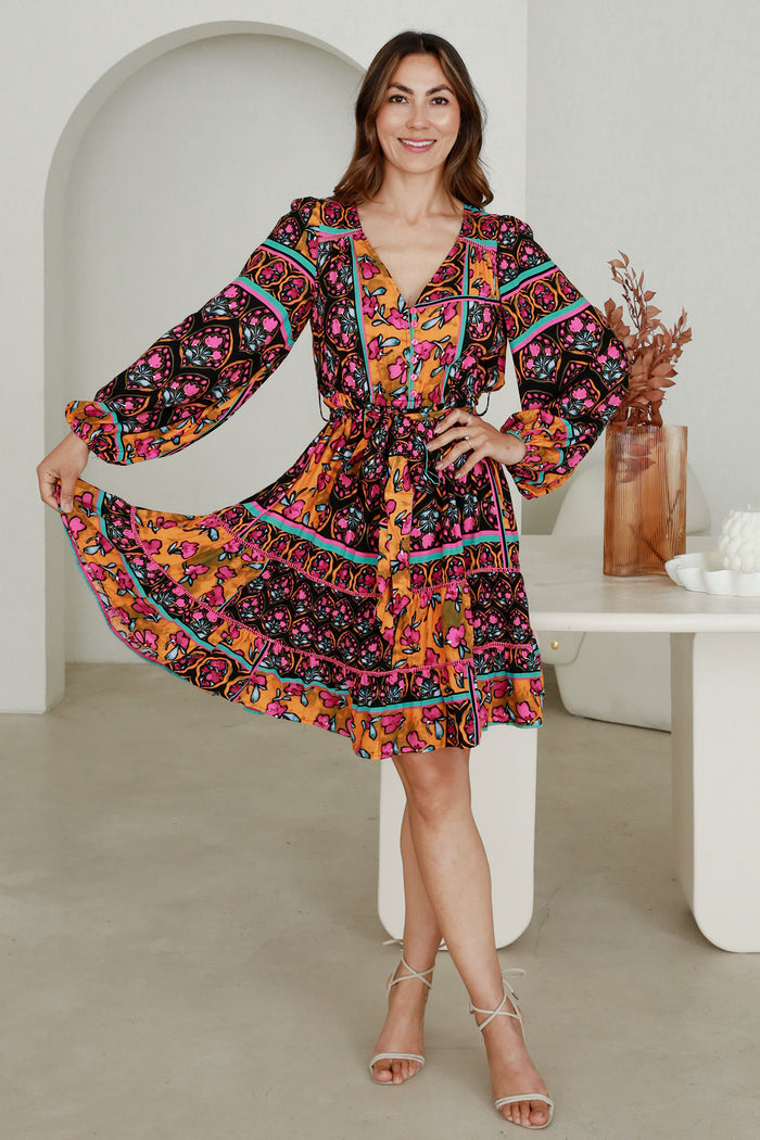 Leona Long Sleeves Mini Dress