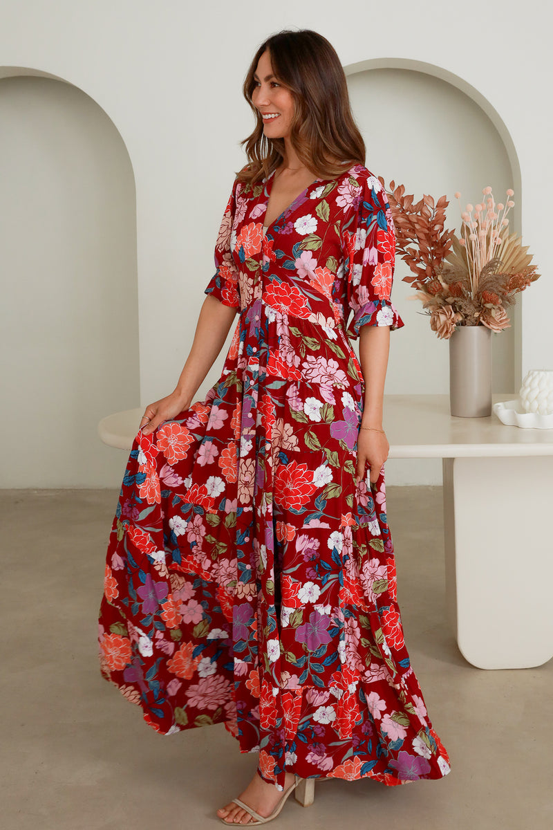 Matilda 1/2 Sleeves Maxi Dress