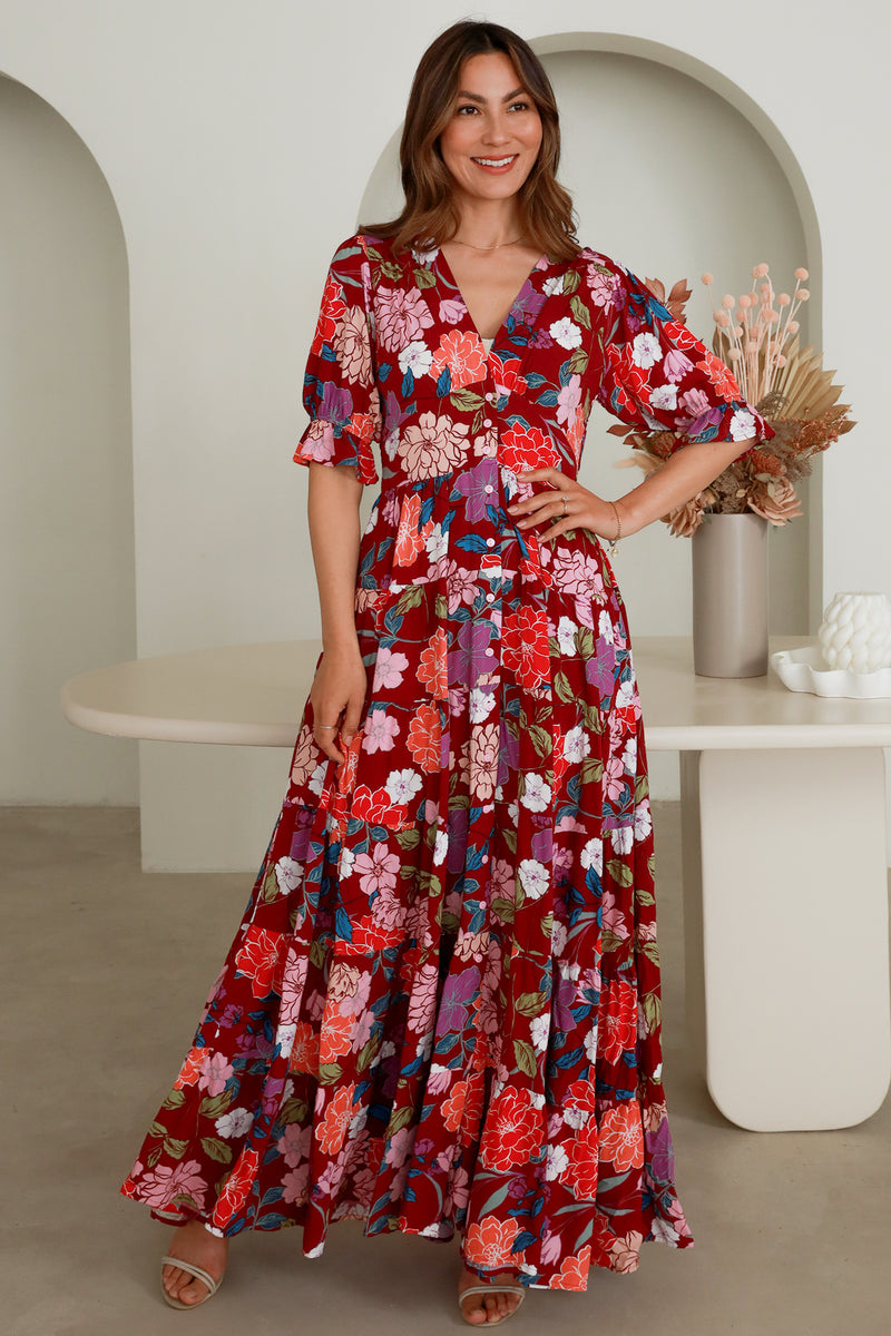 Matilda 1/2 Sleeves Maxi Dress