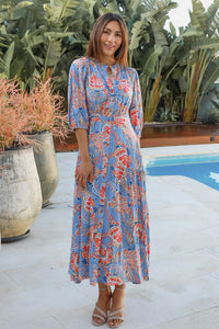Elise 1/2 Sleeves Midi Dress