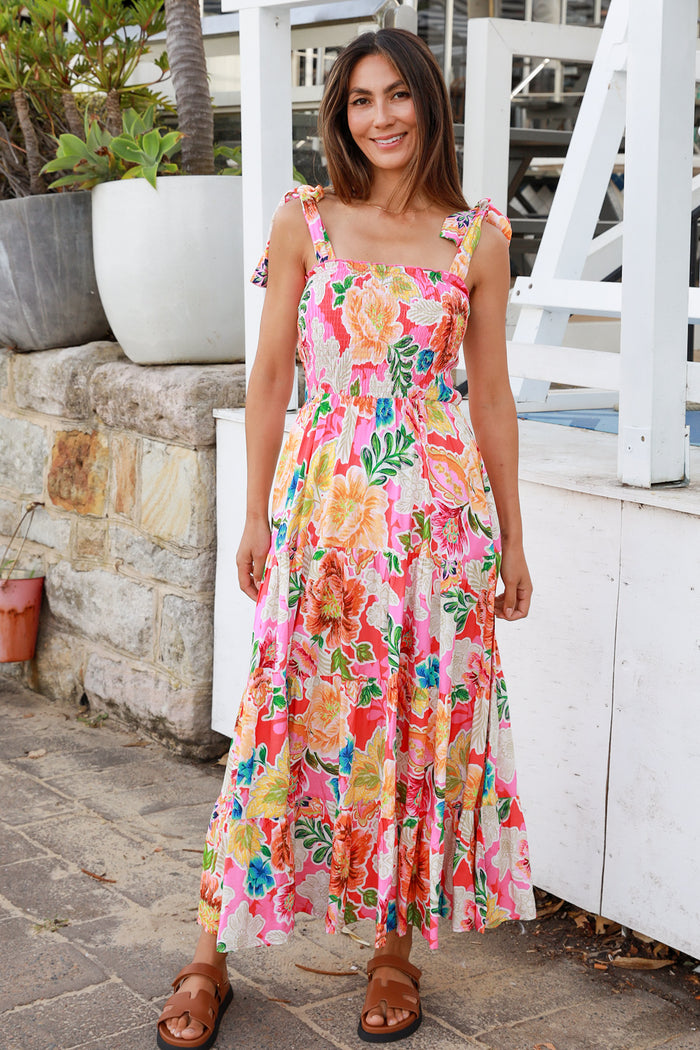 Kianna Pink Slip Maxi Dress