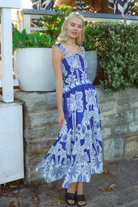 Aliann Janine-Blue Midi Dress