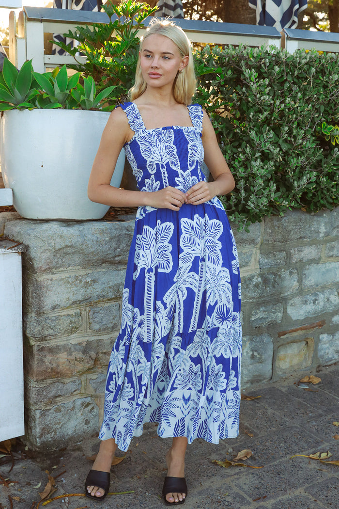 Aliann Janine-Blue Midi Dress