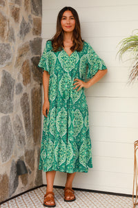Luisa Green Maxi Dress