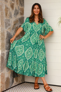 Luisa Green Maxi Dress