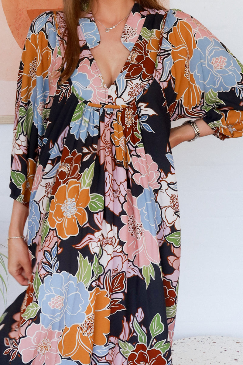 Anya V-Neck Midi Dress